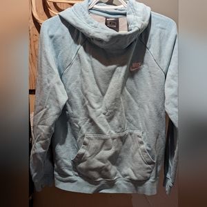 Women's baby blue Nike cowl neck hoodie